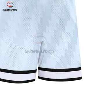 Shorts de basketball personnalisés légers et respirants en maille polyester avec design rayé pour hommes - Product Image 6