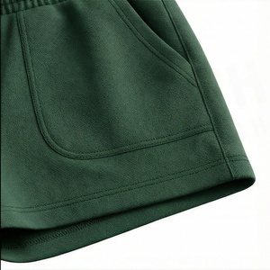 Conjunto de 2 Piezas para Mujer, Sudadera con Capucha y Pantalones Cortos, Color Sólido, Felpa, Corte Holgado, Largo por Encima de la Rodilla, para Primavera/Verano - Product Image 6