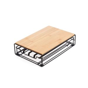 Organizador de Cápsulas de Café de Bambú y Metal, Ecológico y Duradero, con 32 Compartimentos, Cajón Ajustable para Cocina - Product Image 3
