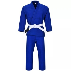 Uniforme de Judo Azul 100% Algodón, Corte Regular, Unisex para Adultos, Cómodo, Duradero, Talla Grande, Transpirable, Ropa de Artes Marciales con Cinturón Blanco - Product Image 2