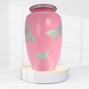 โกศบรรจุอัฐิเด็กคุณภาพสูง พรีเมียม สลักลายด้วยมือ สีขาว ความจุ 200 คิวบิกอินช์ ผลิตจากนิกเกิลและเคลือบเงา - Product Image 2