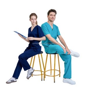 ชุดยูนิฟอร์มพยาบาลแบบสวมใส่สบาย ราคาดี ชุดสครับสำหรับบุคลากรทางการแพทย์ ผ้าสเตรช รับสั่งทำพร้อมปักโลโก้ - MOQ ต่ำ - รับผลิตแบบ OEM/ODM - Product Image 1