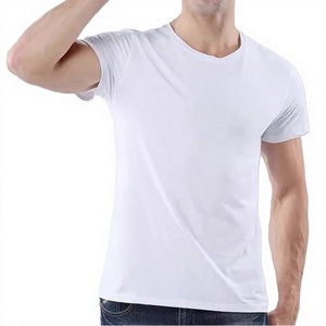 เสื้อยืดคอกลมแขนสั้นผู้ชาย สีพื้น ทรงปกติ ผ้าถักลำลอง สีน้ำเงินย้อมธรรมดา - Product Image 5