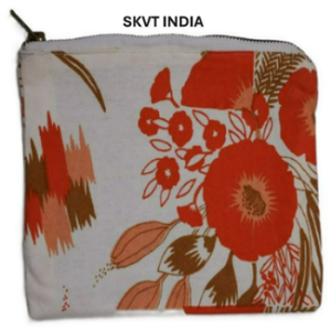 Women's Fashion Custom Floral Pattern <b>Mini</b> 100% Cotton Makeup <b>Pouch</b> Durable Eco-Friendly Reusable Zipper Bag Gift Bag - Product Image 1