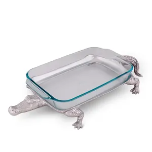 Modern Minimalist Handmade Metal Casserole Dish with Designer LidMetal Casserole Aluminum Layers Textured Hammered 33cm - Product Image 4