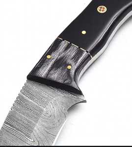 Herramienta Artesanal de Uso General de Acero de Damasco Forjado a Mano con Mango de Ébano Negro y Micarta Gris - Product Image 4
