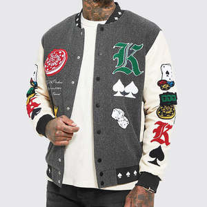 Chaqueta Bomber de Cuero Casual Estilo Urbano OEM/Venta al por Mayor, Chaquetas Varsity Personalizadas para Hombre, Cuello Alto, Invierno - Product Image 4