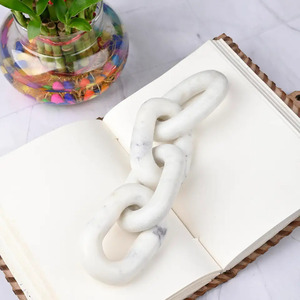 Cadena Decorativa de Lujo Hecha a Mano con Eslabones de Mármol Blanco Ecológico para Decoración del Hogar, Regalo de Diwali, Venta al por Mayor - Product Image 3