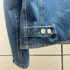 Wholesale Women's Vintage <b>Denim</b> Jacket Fall 2026 Washed Lapel Long Sleeve Pure Cotton Outerwear <b>Coat</b> with Shoulder Pads - Product Image 6