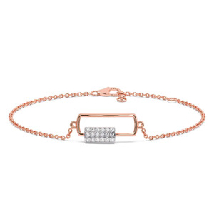Interlocking Round Loop Diamond Accent <b>Bangle</b> <b>Bracelet</b> - Product Image 2