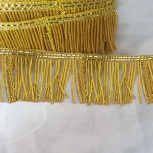 Frange en fil doré de 6 cm de qualité supérieure pour vêtements, garnitures élégantes pour vêtements de cérémonie, franges en fil de métal pour ornements de vêtements. - Product Image 6