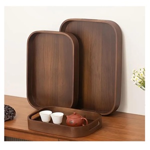 Juego de Bandejas de Servir Modernas y Ecológicas de Aluminio y Madera con Asas, Diseño Encajable para Té/Café, Cumpleaños y Bodas - Product Image 5