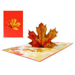 Tarjeta Pop-up Hoja de Otoño: Diseño Atemporal de Temporada, Corte Láser, Amor, Navidad, Diseño Personalizado, Artesanía de Papel Hecha a Mano, Regalos de Hanoi - Product Image 4