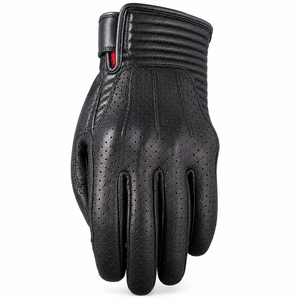 Guantes de Cuero Negros Personalizados para Hombre, Diseño Perforado y Transpirable para Motociclismo y Actividades al Aire Libre - Product Image 1