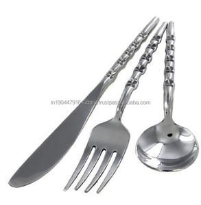 Cubiertos de acero inoxidable personalizables más vendidos con mango de diseñador hecho a mano, plata brillante pulida en caja de regalo para bodas - Product Image 4