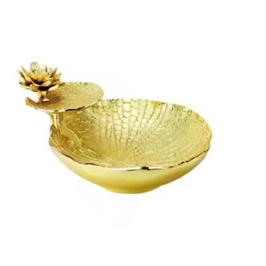 Luxury Gold Brass Leaf <b>Plate</b> For Serving Dry Snacks And <b>Side</b> Table Decor Stylish Decorative Dish Modern Living Room Setup - Product Image 1