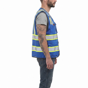 เสื้อกั๊กทำงานแบบสะท้อนแสงพร้อมแถบสะท้อนแสงและกระเป๋าซิป - Product Image 2