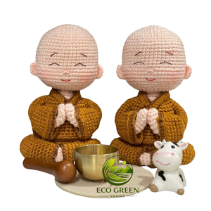Poupée de prière bouddhiste en crochet faite à la main, figurine de moine Amigurumi pour la méditation, cadeaux, souvenirs religieux et décoration paisible pour la maison - Product Image 5