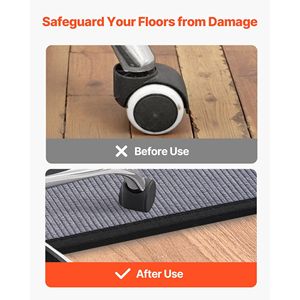 Alfombrilla para silla de oficina de pisos duros de 36x48 pulgadas, antideslizante, fácil de limpiar, superficie de PANA con deslizamiento suave, alfombra de escritorio, oficina en casa, gris - Product Image 4