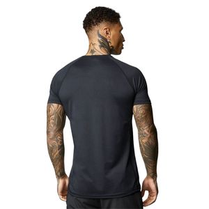 Camiseta negra con estampado gráfico para hombre, cuello redondo, manga corta, atlética, para gimnasio, entrenamiento, ropa deportiva informal, ropa deportiva - Product Image 5