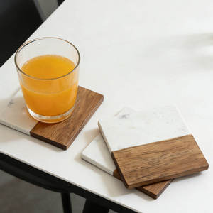 Wooden <b>Marble</b> Eco-Friendly Customized Coasters Modern Design Mats & Pads for Cup <b>Mug</b> Tea Coffee Wine Glass Use-Lavie Creations - Product Image 4