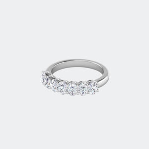 แหวนครึ่งวงกลมทรงรี 1.00CTW ประดับเพชรแบบ Prong Set - Product Image 2