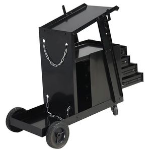 Carrello Portatile in Acciaio Nero a 4 Cassetti con Ruote per Saldatura e Stoccaggio - Product Image 3