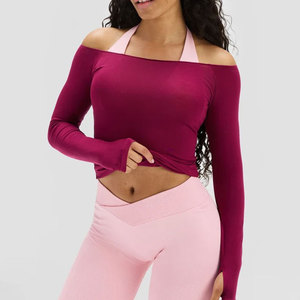 Seamless Breathable Knitted Shoulder Women's <b>Mesh</b> Regular Length Sleeveless Shirt Workout Wear Quick Dry Spandex/Cotton Thumb - Product Image 3