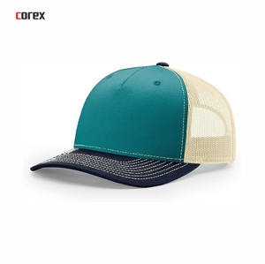 Custom Trucker <b>Hat</b> 5-Panel Mesh Breathable Adjustable Unisex Casual Spring Summer Adult Green Beige <b>Navy</b> - Product Image 1