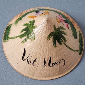 Natural cone shaped <b>hats</b> breathable design leaf straw <b>hat</b> non la with painted art for sale - Product Image 4
