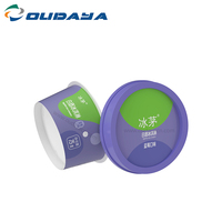 100g 130Ml Pp vaso de plástico Mciwavable vasos desechables con tapas postre pastelería taza con cuchara