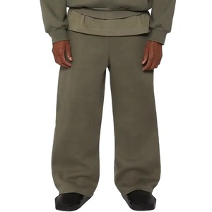 Ensemble de survêtement unisexe à capuche zippé en coton épais, coupe ample, avec logo personnalisé, style streetwear décontracté - Product Image 2