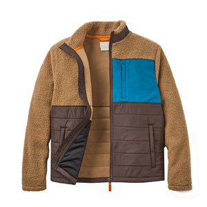 OEM Service <b>Men's</b> Street Fashion <b>Sherpa</b> <b>Jackets</b> Stand Collar Brown Color Winter Wear Zipper Up Fashion Dressing <b>Sherpa</b> <b>Jackets</b> - Product Image 1