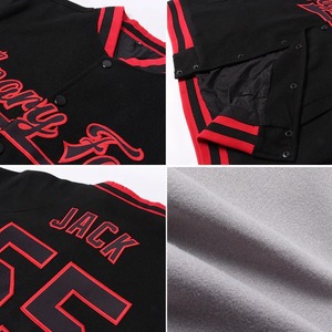 Custom Gray Royal <b>White</b> Red Varsity Letterman <b>Jacket</b> Wholesale Full Snap Bomber Unisex College Team Sports Baseball Coat - Product Image 5
