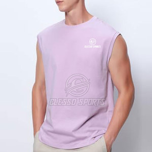 T-shirts unis personnalisés pour hommes, t-shirts sans manches respirants, t-shirts sans manches confortables - Product Image 2