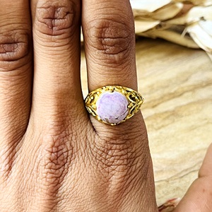 High Demand Turquoise <b>Rings</b> <b>Boho</b> Brass <b>Ring</b> For Women 18k Gold Plated Filigree Vintage Design Ethnic <b>Ring</b> For Wholesale/OEM/ODM - Product Image 5
