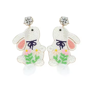 Boucles d'oreilles brodées faites à la main en perles de riz, style classique pour femmes, directement d'Inde par MD HANDICRAFTS - Product Image 2