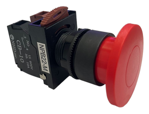NPB22-M11R Non-illuminated Push <b>Button</b>, Muahroom Head 40mm, 1a1b, Red - Product Image 1