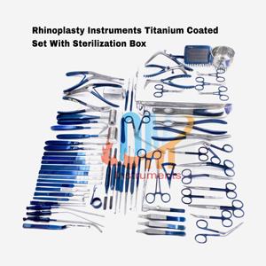 Juego de Instrumentos Avanzados para Rinoplastia, Cirugía Nasal, 65 Piezas, Acero Inoxidable Alemán con Recubrimiento de Plasma Azul Sólido, Reutilizables, Autoclavables, CE - Product Image 1