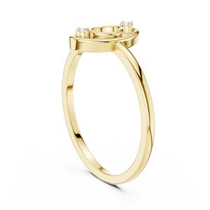Anillo de oro macizo de 14k para mujer con diamante de corte redondo, simple, clásico y minimalista, para regalo, compromiso, aniversario, boda. - Product Image 2