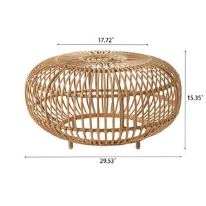 Tavolino d'Appoggio Ottawa in Finto Rattan Intrecciato, Artigianale, per Interni ed Esterni, Ideale per Soggiorno o Terrazza Coperta - Product Image 2