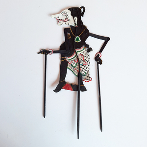 Marioneta de Sombra Wayang Kulit Petruk de Cuero Indonesio Hecha a Mano, Decoración de Mesa Tradicional Javanesa, Arte Étnico - Product Image 1