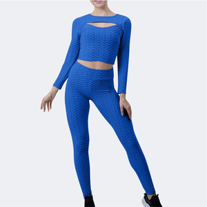 Ensemble de yoga à carreaux grande taille pour femmes, best-seller, avec short à taille élastique sans couture - Vente en gros, haute qualité, personnalisable pour adultes, OEM - Product Image 3