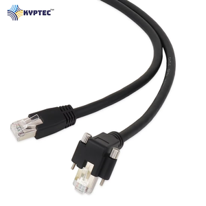 สายเคเบิล GigE Vision CAT6 RJ45 แบบมุมฉากพร้อมตัวล็อคแบบสกรูสำหรับกล้องวิชันซิสเต็มและการถ่ายโอนข้อมูลเครือข่ายที่เสถียร - Product Image 2