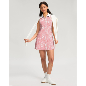 Custom Logo & Design Sublimation Print Women's Golf Dress Breathable Spandex Tennis Sportswear Sleeveless Dresses In Low MOQ - Product Image 4