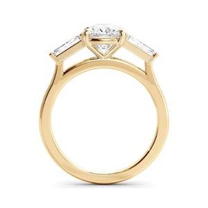 Élégante bague de fiançailles à trois pierres en or blanc 14 carats avec émeraude et diamant de laboratoire en forme de poire 2,40 CT - Product Image 2