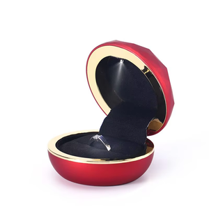 Boîte à bijoux en flanelle de luxe, petite, avec logo personnalisé, pour la Saint-Valentin, boîte à alliances de mariage, emballage haut de gamme, romantique - Product Image 4