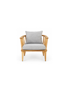 Fauteuil scandinave en bois avec revêtement en tissu, design moderne pour salon, maison, villa et mobilier d'hôtel - Product Image 1