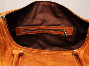Sac de voyage week-end de luxe personnalisé en cuir véritable 100% couleur marron, pleine fleur, imperméable, portable, unisexe - Product Image 4