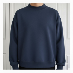 Sweat-shirt molletonné oversize pour femme à col montant, prix de gros abordable, avec logo brodé personnalisé sur le devant, service OEM - Product Image 1